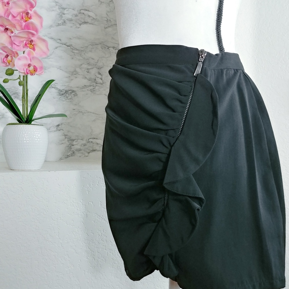 Zara Basic Collection Skirt With Side Roushing - image 3